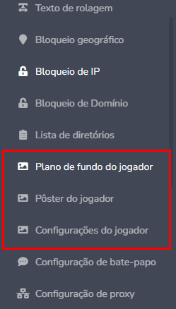 Web TV: personalizar o player com plano de fundo, pôster e configurações do jogador